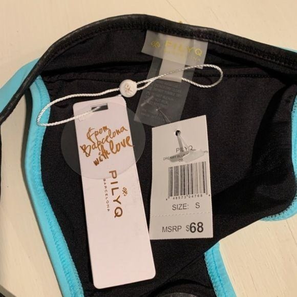 NWT PilyQ Barcelona Dreamy Blue Bikini Bottom Swimsuit Bathing Suit Small - Picture 4 of 10